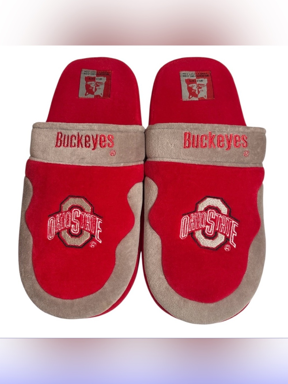 Ohio State Buckeyes Red and Gray House Slippers
